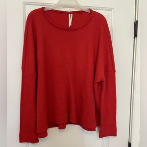 Anthropologie waffle knit terracotta pullover size small